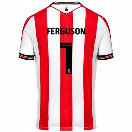 Kandiny Hombre Camiseta Georgie Ferguson #1 Rojo Blanco 1ª Equipación 2024/25 La Camisa Chile