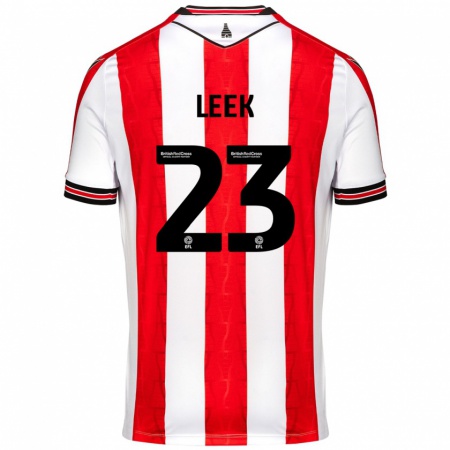 Kandiny Hombre Camiseta Ellie Leek #23 Rojo Blanco 1ª Equipación 2024/25 La Camisa Chile