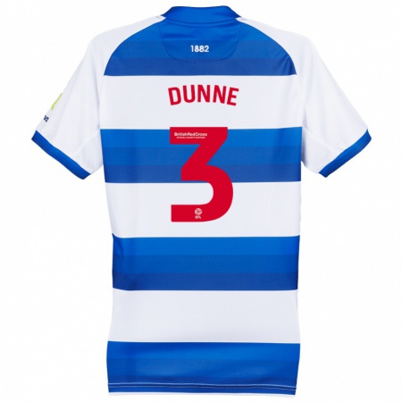 Kandiny Hombre Camiseta Jimmy Dunne #3 Blanco Azul 1ª Equipación 2024/25 La Camisa Chile