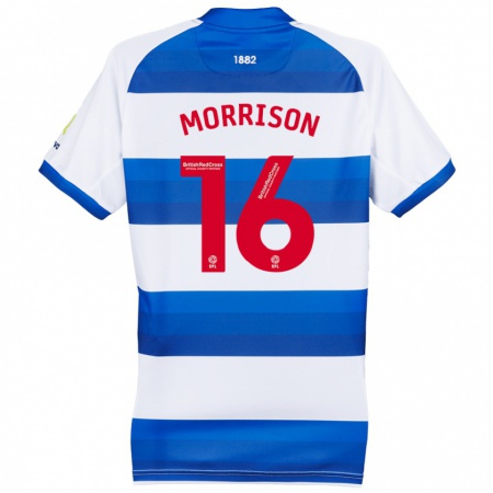 Kandiny Hombre Camiseta Liam Morrison #16 Blanco Azul 1ª Equipación 2024/25 La Camisa Chile