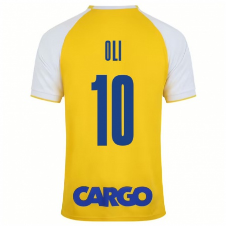 Kandiny Hombre Camiseta Ido Oli #10 Amarillo Blanco 1ª Equipación 2024/25 La Camisa Chile