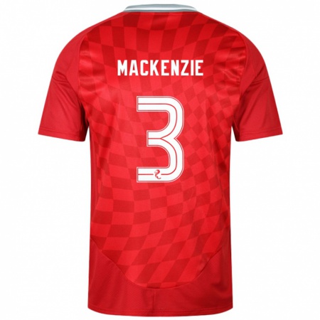 Kandiny Hombre Camiseta Jack Mackenzie #3 Rojo 1ª Equipación 2024/25 La Camisa Chile