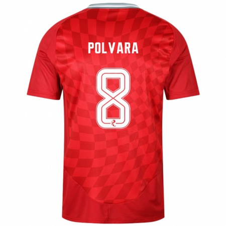 Kandiny Hombre Camiseta Dante Polvara #8 Rojo 1ª Equipación 2024/25 La Camisa Chile