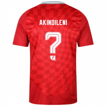 Kandiny Hombre Camiseta Timothy Akindileni #0 Rojo 1ª Equipación 2024/25 La Camisa Chile