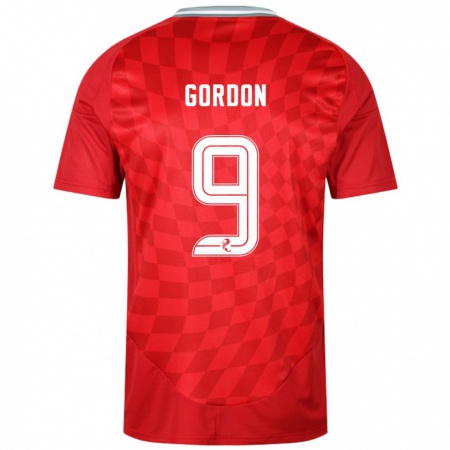 Kandiny Hombre Camiseta Lauren Gordon #9 Rojo 1ª Equipación 2024/25 La Camisa Chile