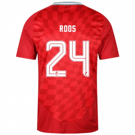 Kandiny Hombre Camiseta Kelle Roos #24 Rojo 1ª Equipación 2024/25 La Camisa Chile