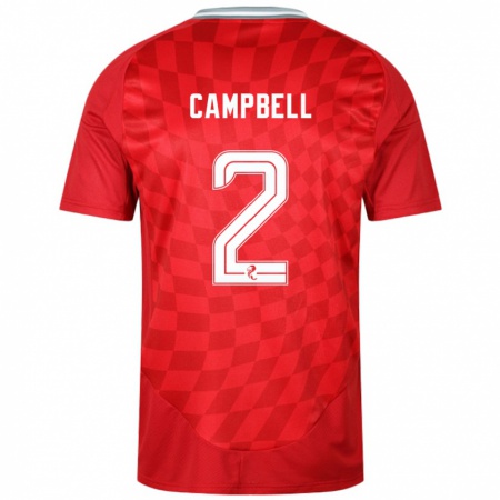 Kandiny Hombre Camiseta Loren Campbell #2 Rojo 1ª Equipación 2024/25 La Camisa Chile