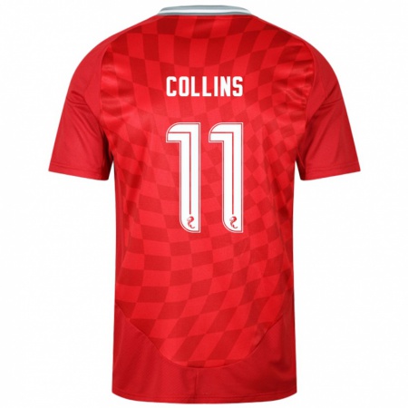 Kandiny Hombre Camiseta Bailley Collins #11 Rojo 1ª Equipación 2024/25 La Camisa Chile