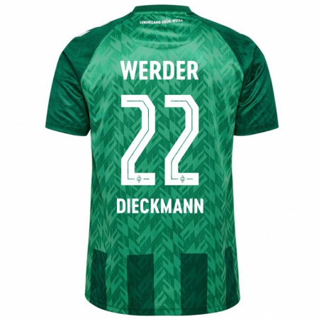 Kandiny Hombre Camiseta Rieke Dieckmann #22 Verde 1ª Equipación 2024/25 La Camisa Chile