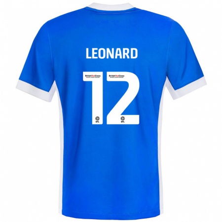 Kandiny Hombre Camiseta Marc Leonard #12 Azul Blanco 1ª Equipación 2024/25 La Camisa Chile