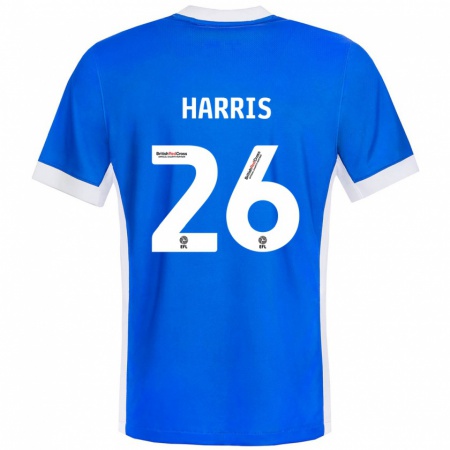 Kandiny Hombre Camiseta Luke Harris #26 Azul Blanco 1ª Equipación 2024/25 La Camisa Chile