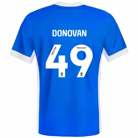 Kandiny Hombre Camiseta Romelle Donovan #49 Azul Blanco 1ª Equipación 2024/25 La Camisa Chile