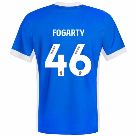 Kandiny Hombre Camiseta Tom Fogarty #46 Azul Blanco 1ª Equipación 2024/25 La Camisa Chile