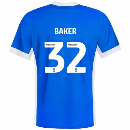 Kandiny Hombre Camiseta Ava Baker #32 Azul Blanco 1ª Equipación 2024/25 La Camisa Chile