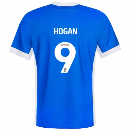 Kandiny Hombre Camiseta Scott Hogan #9 Azul Blanco 1ª Equipación 2024/25 La Camisa Chile