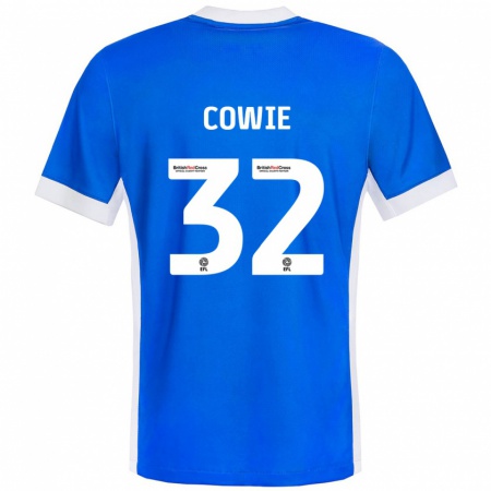 Kandiny Hombre Camiseta Abbie Cowie #32 Azul Blanco 1ª Equipación 2024/25 La Camisa Chile