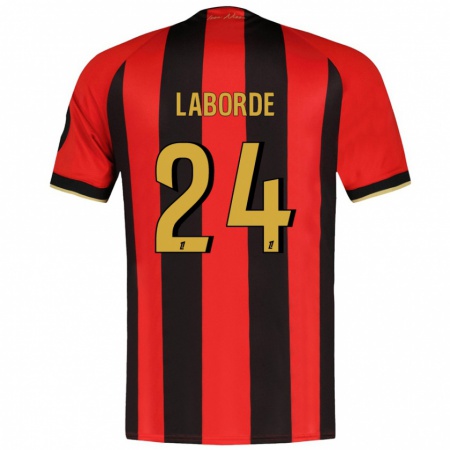 Kandiny Hombre Camiseta Gaëtan Laborde #24 Rojo Negro 1ª Equipación 2024/25 La Camisa Chile