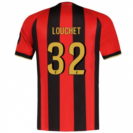 Kandiny Hombre Camiseta Tom Louchet #32 Rojo Negro 1ª Equipación 2024/25 La Camisa Chile