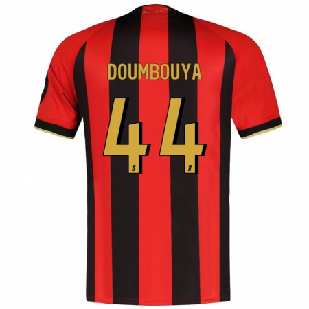 Kandiny Hombre Camiseta Amidou Doumbouya #44 Rojo Negro 1ª Equipación 2024/25 La Camisa Chile