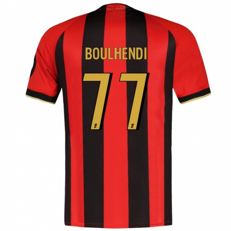 Kandiny Hombre Camiseta Teddy Boulhendi #77 Rojo Negro 1ª Equipación 2024/25 La Camisa Chile