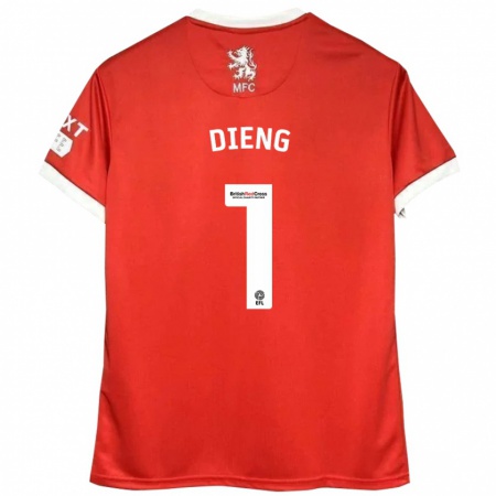 Kandiny Hombre Camiseta Seny Dieng #1 Rojo Blanco 1ª Equipación 2024/25 La Camisa Chile