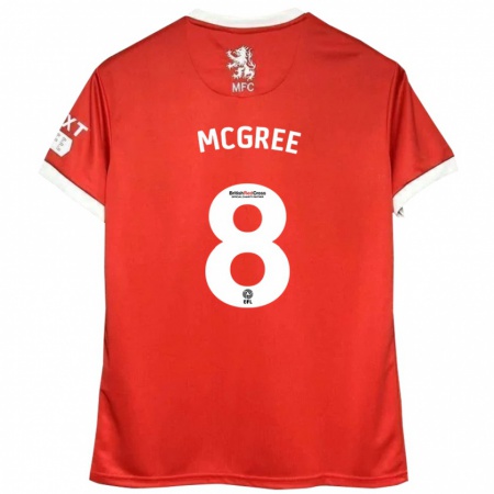 Kandiny Hombre Camiseta Riley Mcgree #8 Rojo Blanco 1ª Equipación 2024/25 La Camisa Chile