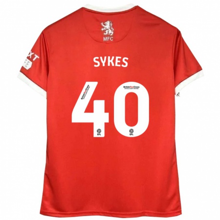 Kandiny Hombre Camiseta Cain Sykes #40 Rojo Blanco 1ª Equipación 2024/25 La Camisa Chile