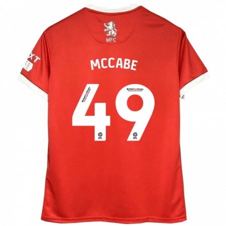 Kandiny Hombre Camiseta Law Mccabe #49 Rojo Blanco 1ª Equipación 2024/25 La Camisa Chile