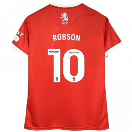 Kandiny Hombre Camiseta Lauren Robson #10 Rojo Blanco 1ª Equipación 2024/25 La Camisa Chile