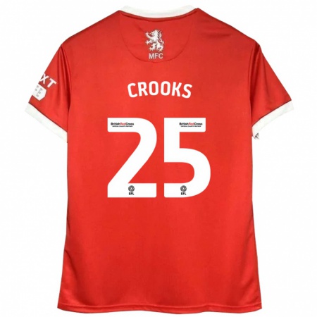 Kandiny Hombre Camiseta Matt Crooks #25 Rojo Blanco 1ª Equipación 2024/25 La Camisa Chile