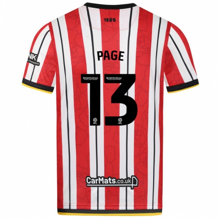 Kandiny Hombre Camiseta Olivia Page #13 Rojo Blanco Rayas 1ª Equipación 2024/25 La Camisa Chile