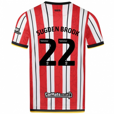 Kandiny Hombre Camiseta Darcie Sugden-Brook #22 Rojo Blanco Rayas 1ª Equipación 2024/25 La Camisa Chile