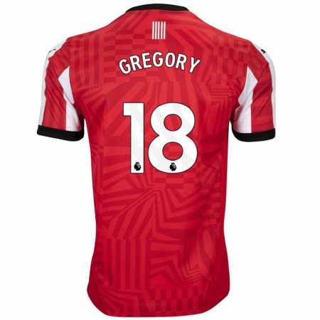 Kandiny Hombre Camiseta Freya Gregory #18 Rojo Blanco 1ª Equipación 2024/25 La Camisa Chile