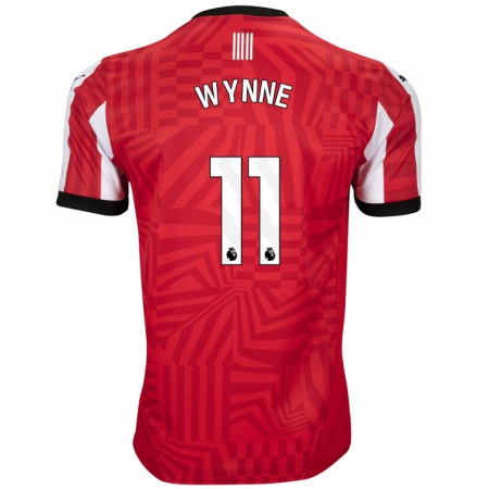 Kandiny Hombre Camiseta Megan Wynne #11 Rojo Blanco 1ª Equipación 2024/25 La Camisa Chile