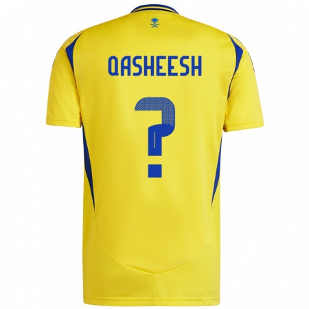 Kandiny Hombre Camiseta Majed Qasheesh #0 Amarillo Azul 1ª Equipación 2024/25 La Camisa Chile