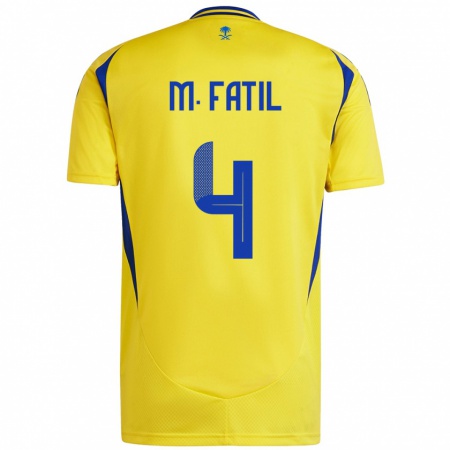 Kandiny Hombre Camiseta Mohammed Al-Fatil #4 Amarillo Azul 1ª Equipación 2024/25 La Camisa Chile