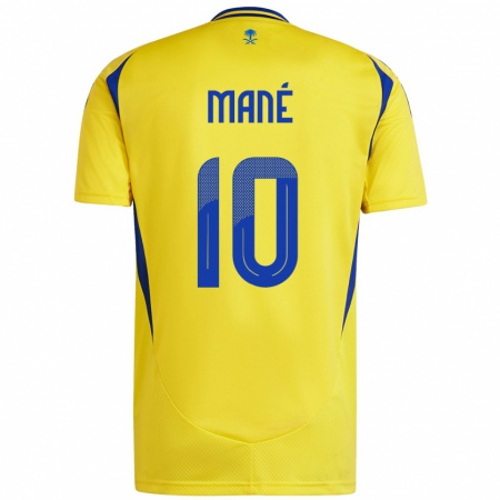 Kandiny Hombre Camiseta Sadio Mané #10 Amarillo Azul 1ª Equipación 2024/25 La Camisa Chile