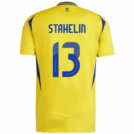 Kandiny Hombre Camiseta Izabela Stahelin #13 Amarillo Azul 1ª Equipación 2024/25 La Camisa Chile