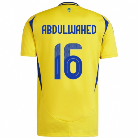 Kandiny Hombre Camiseta Ghader Abdulwahed #16 Amarillo Azul 1ª Equipación 2024/25 La Camisa Chile