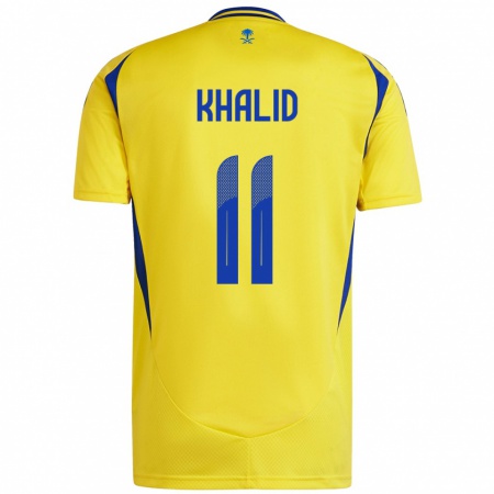 Kandiny Hombre Camiseta Khalid Al-Ghannam #11 Amarillo Azul 1ª Equipación 2024/25 La Camisa Chile