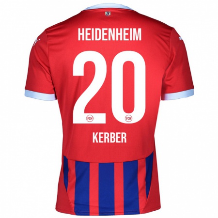 Kandiny Hombre Camiseta Luca Kerber #20 Rojo Azul 1ª Equipación 2024/25 La Camisa Chile