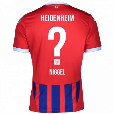 Kandiny Hombre Camiseta Henrik Niggel #0 Rojo Azul 1ª Equipación 2024/25 La Camisa Chile