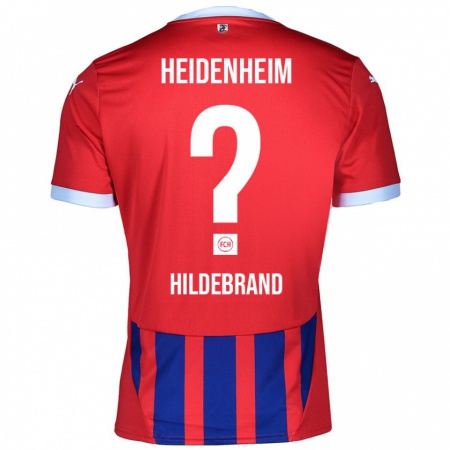 Kandiny Hombre Camiseta Jan Hildebrand #0 Rojo Azul 1ª Equipación 2024/25 La Camisa Chile