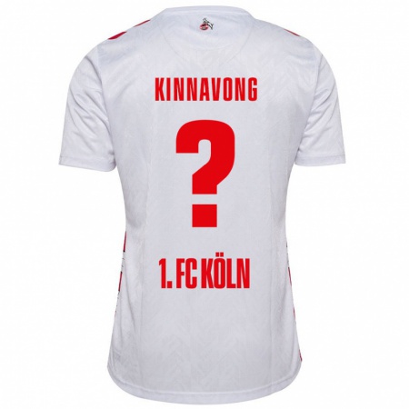 Kandiny Hombre Camiseta Jordan Kinnavong #0 Blanco Rojo 1ª Equipación 2024/25 La Camisa Chile