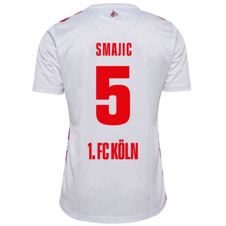 Kandiny Hombre Camiseta Rijad Smajic #5 Blanco Rojo 1ª Equipación 2024/25 La Camisa Chile