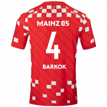 Kandiny Hombre Camiseta Aymen Barkok #4 Blanco Rojo 1ª Equipación 2024/25 La Camisa Chile