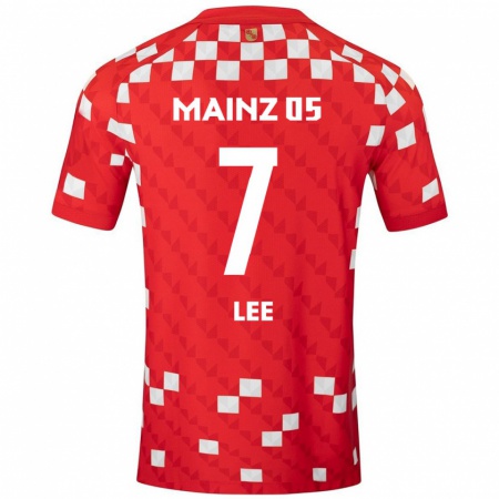 Kandiny Hombre Camiseta Jae-Sung Lee #7 Blanco Rojo 1ª Equipación 2024/25 La Camisa Chile