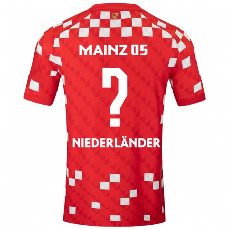 Kandiny Hombre Camiseta Lennart Niederländer #0 Blanco Rojo 1ª Equipación 2024/25 La Camisa Chile