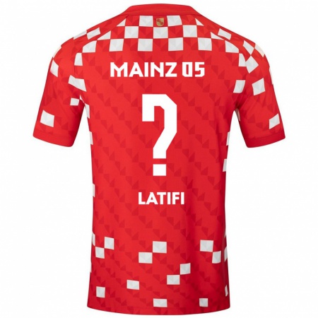 Kandiny Hombre Camiseta Artan Latifi #0 Blanco Rojo 1ª Equipación 2024/25 La Camisa Chile