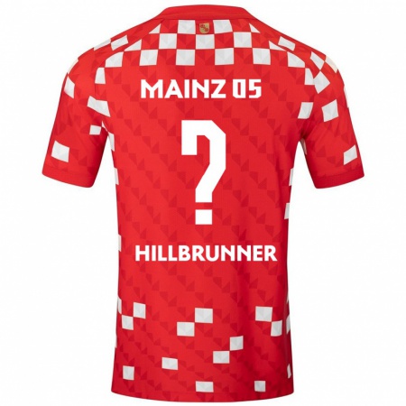 Kandiny Hombre Camiseta Fynn Hillbrunner #0 Blanco Rojo 1ª Equipación 2024/25 La Camisa Chile